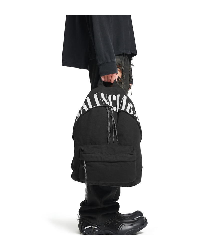 Balenciaga Men's Editor Backpack  In Black/white In Black/white
