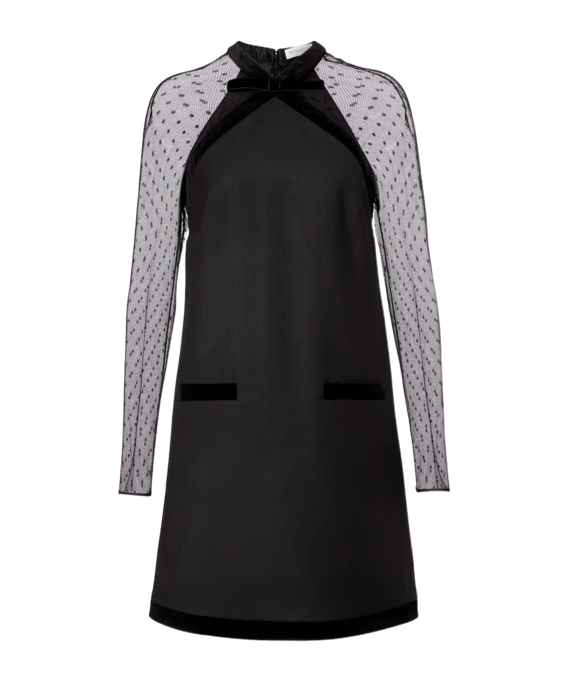 Nina Ricci Virgin Wool Gabardine Minidress In Black