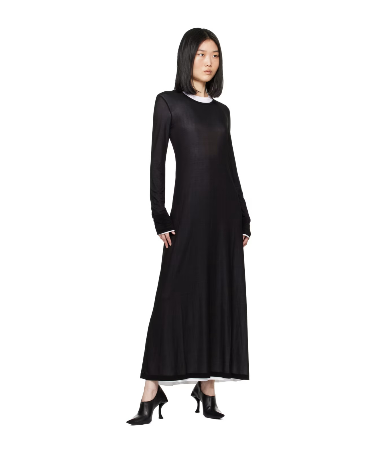 Helmut Lang Double Layer Dress In Black