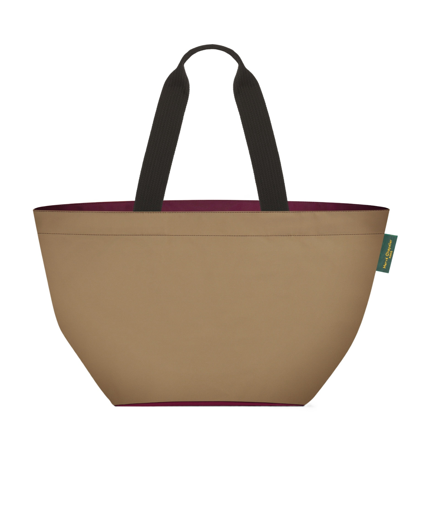 Herve Chapelier Medium Two Tone Tote Bag In Brown