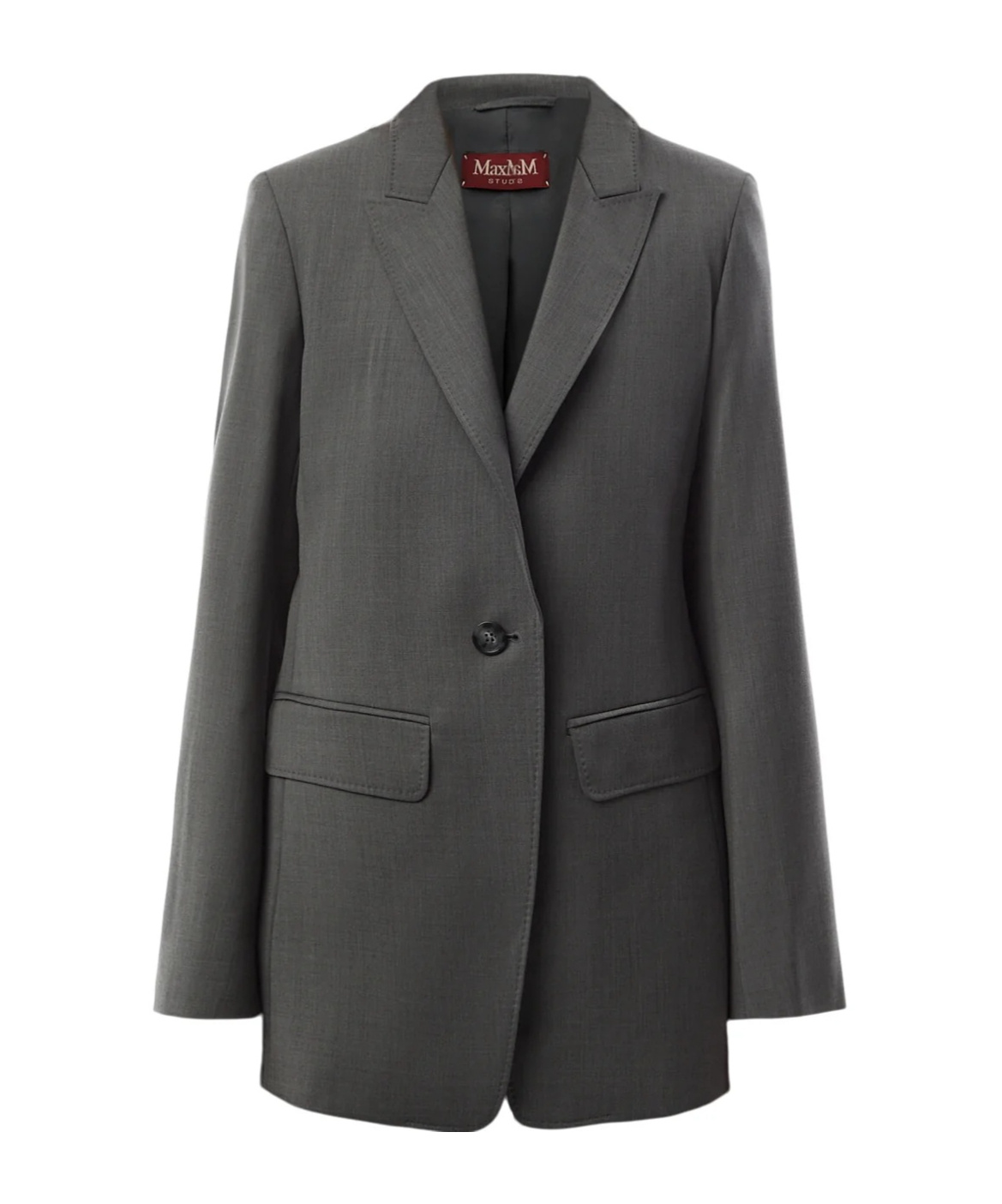 Max Mara Tailored Single-breasted Wool Jacket In Black