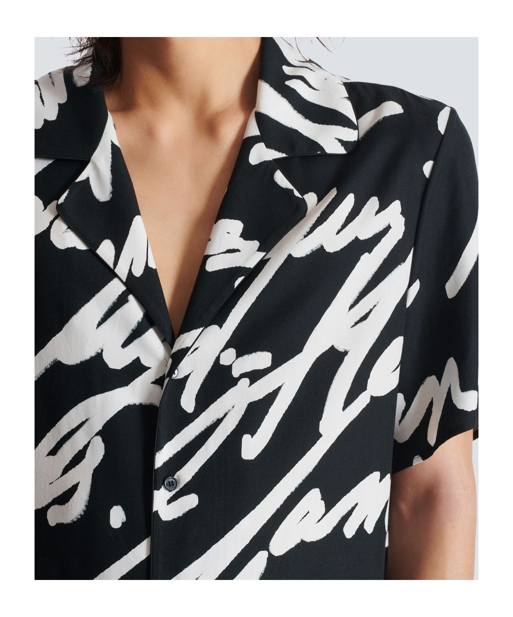 Shop Balmain Twill Pyjama Shirt With 'love Letter' Print In Black