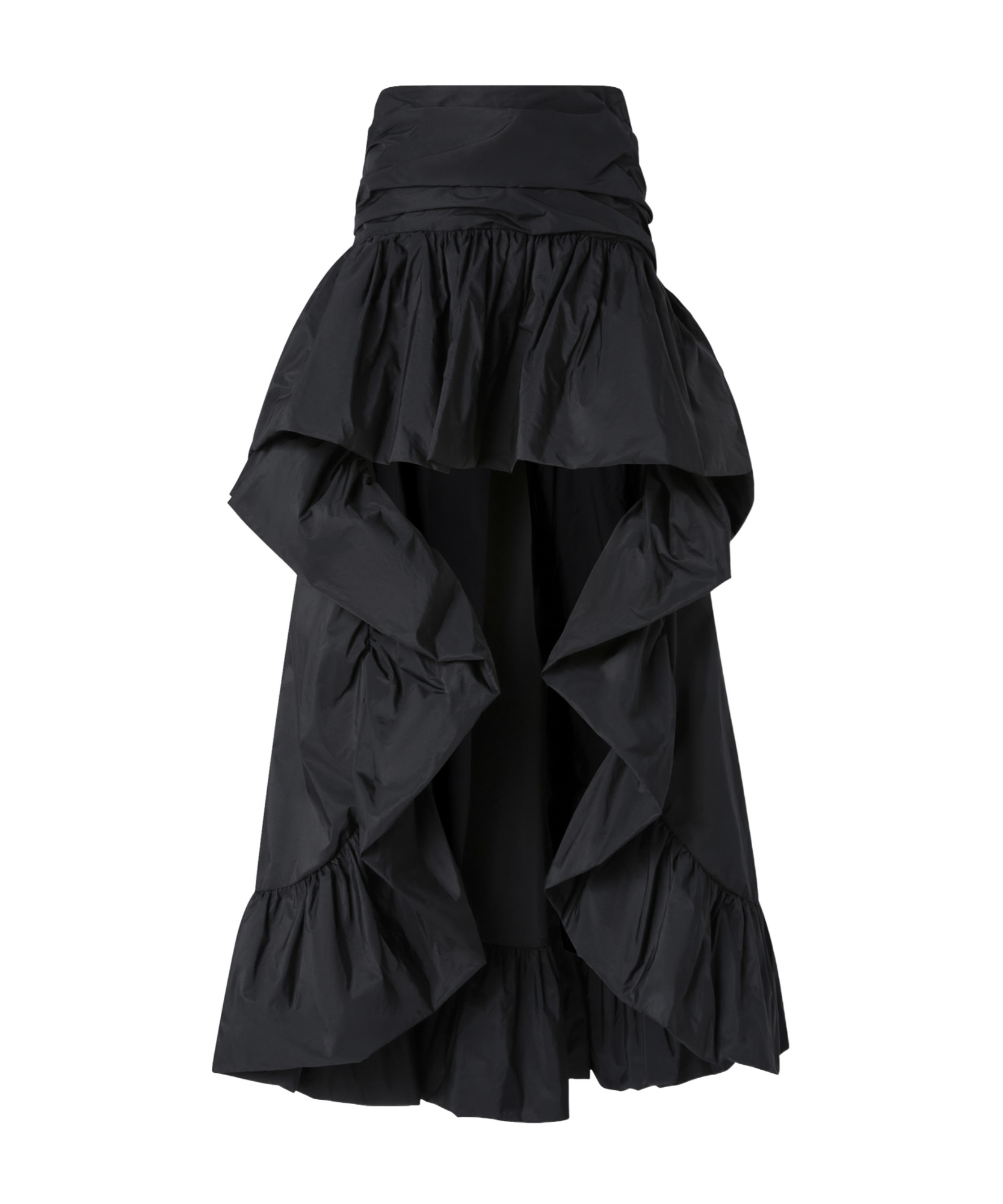 Pinko Ruffled Asymmetrical Skirt In Black