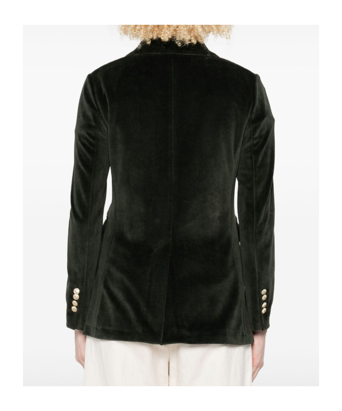 Circolo 1901 Double-breasted Tailored Jacket With Gold-tone Buttons In Green