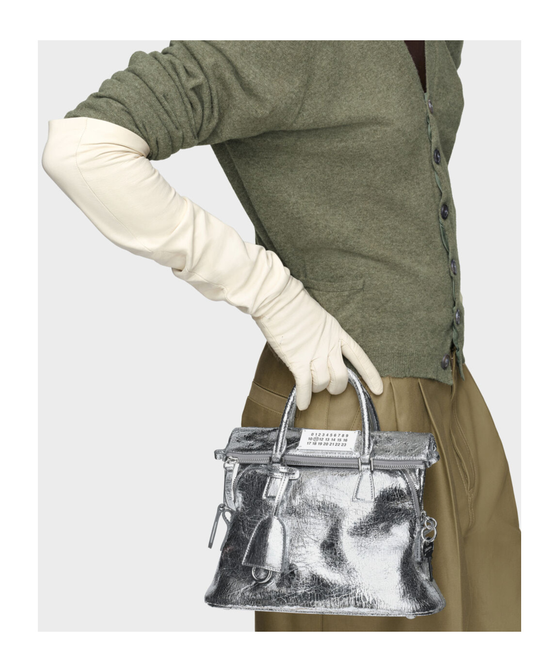 Maison Margiela 5ac Classique Mini Handbag In Silver