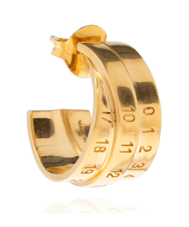 Mm6 Maison Margiela Triple-logo Earrings In Yellow