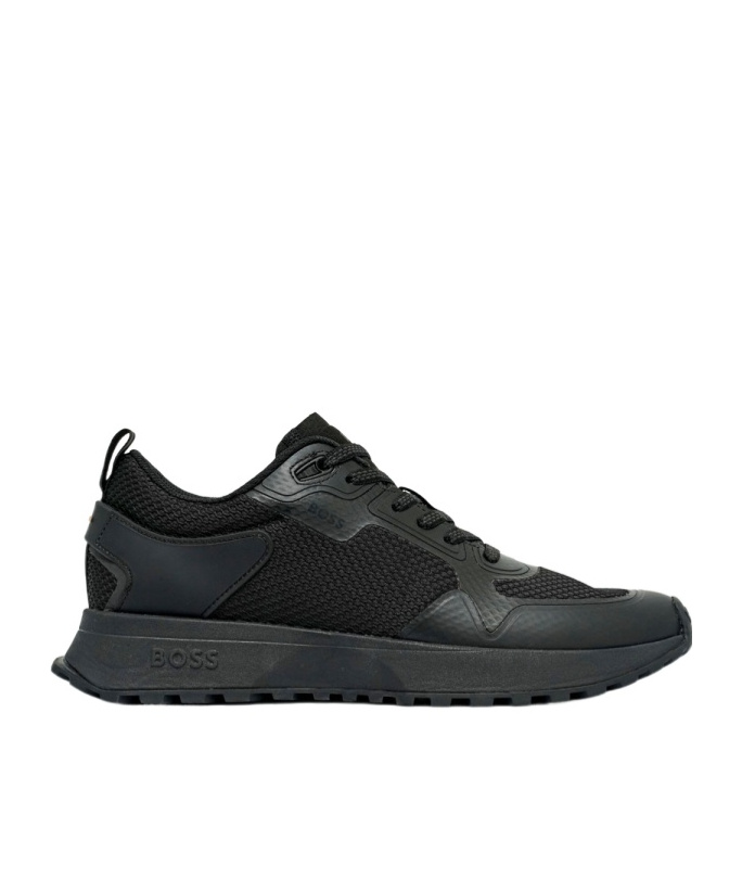 Hugo Boss Mesh Panelled Sneakers In Black