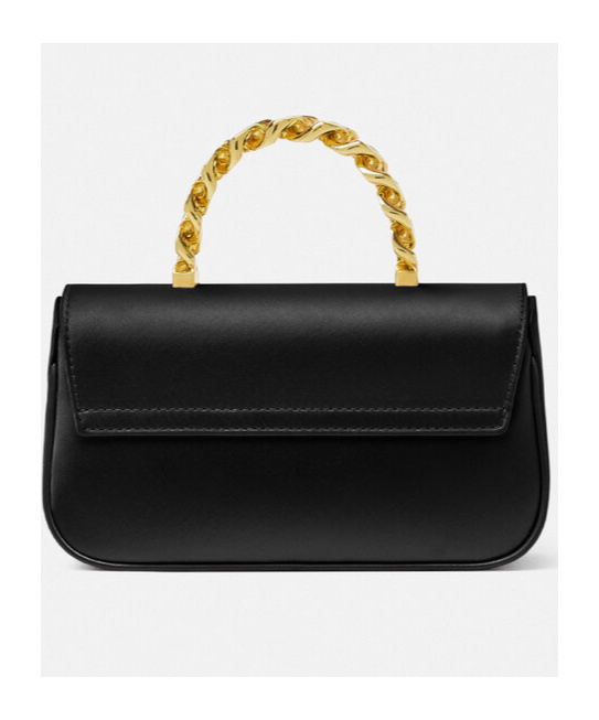 Versace La Medusa Small Satin Top Handle Bag In Black