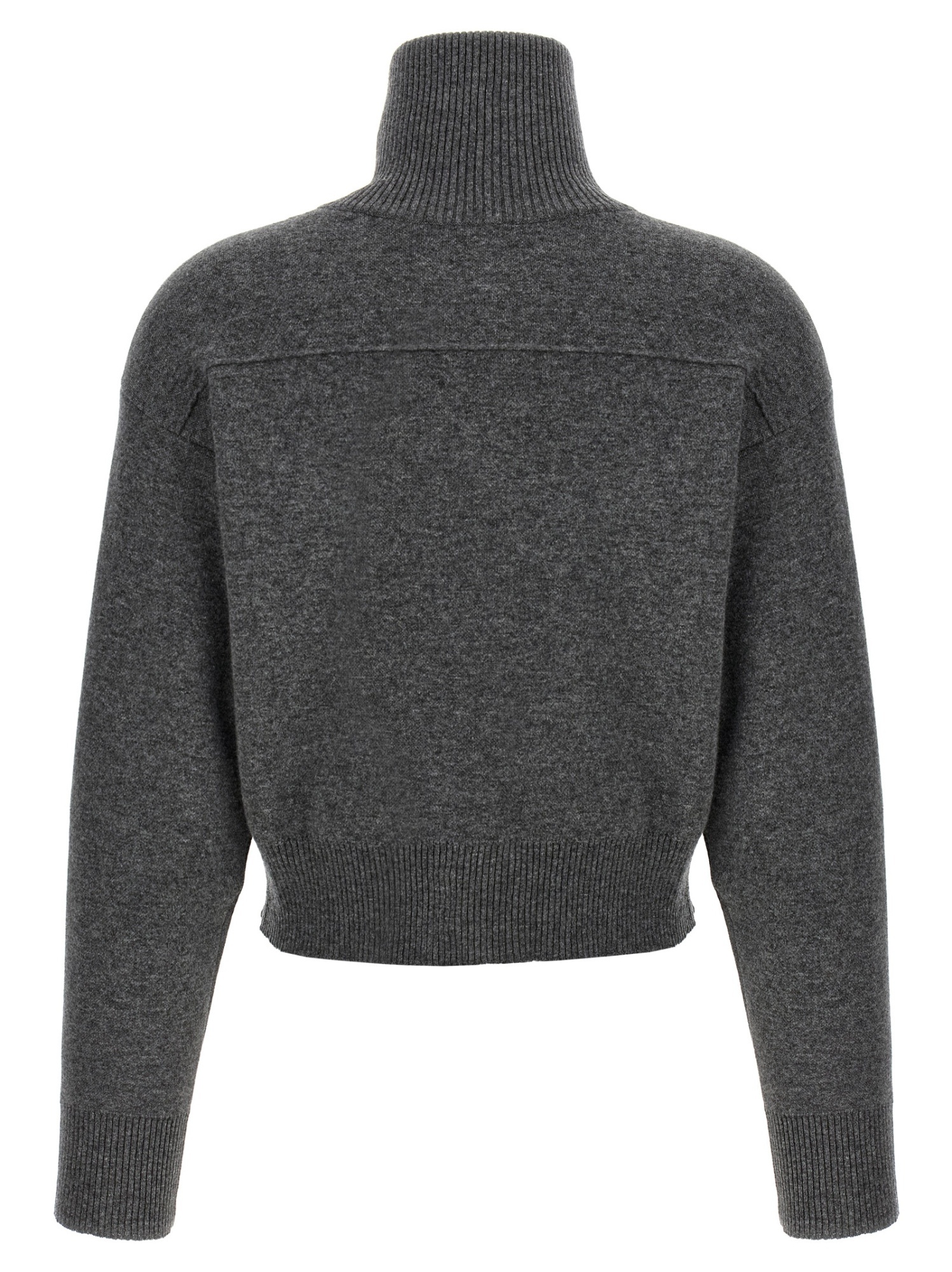 Brunello Cucinelli Shiny Zipper Pull Sweaters And Cardigans Gray
