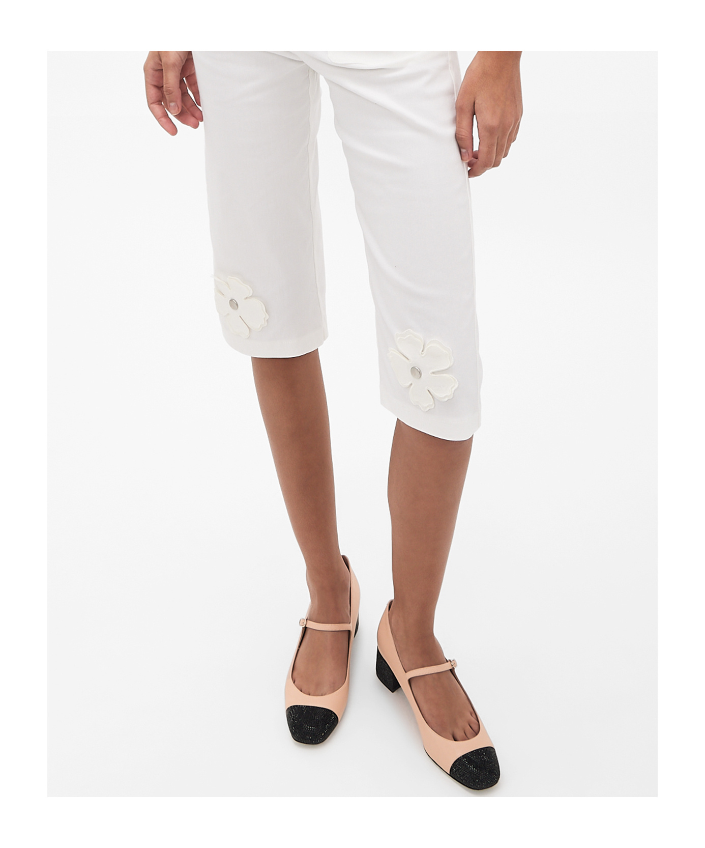 René Caovilla Kristen Bicolor Strass Mary Jane Pumps In Nude