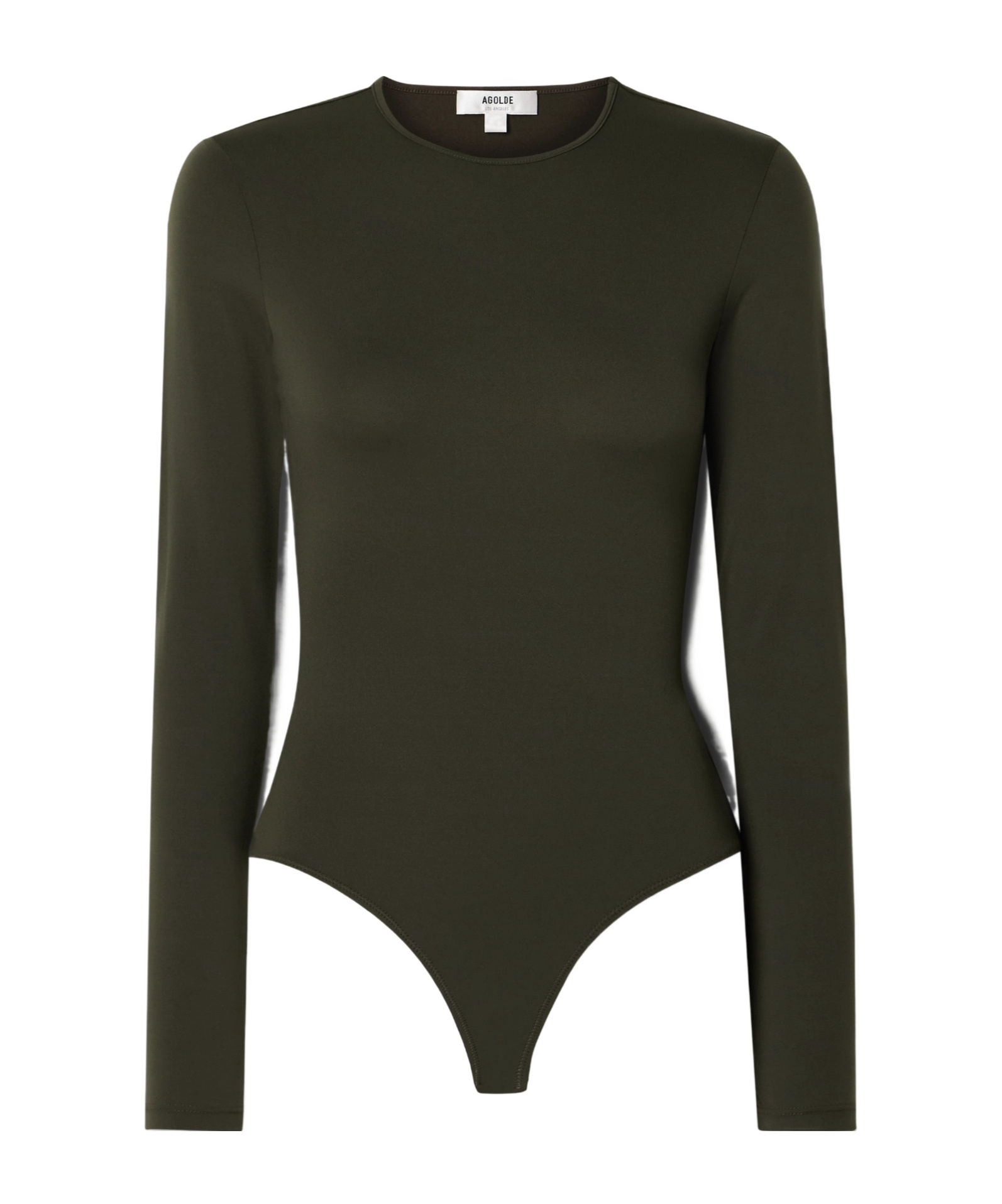 Agolde Aura Stretch-jersey Thong Bodysuit In Green