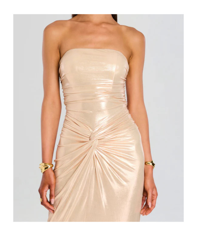 Shop Retroféte Maytal Gown In Latte