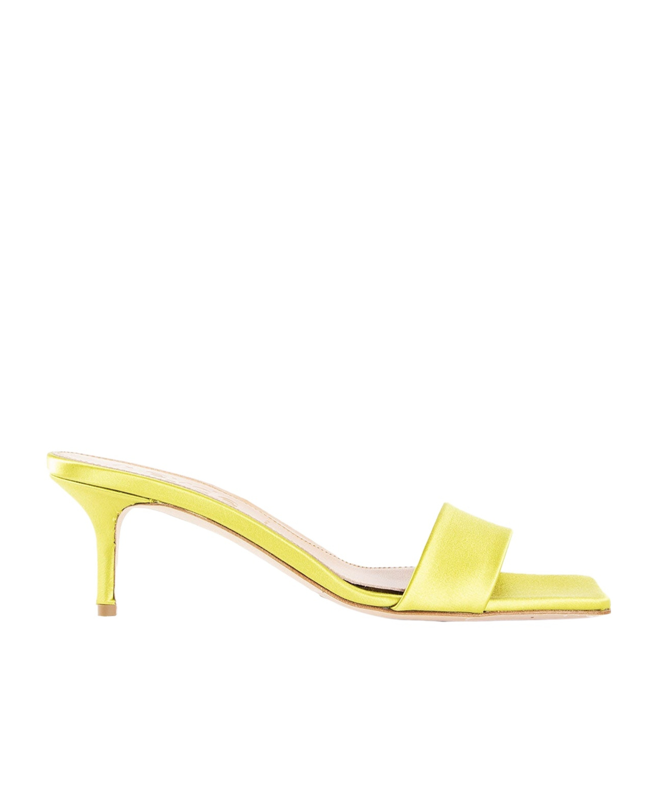 Aeyde Ilvy Satin Mules In Yellow