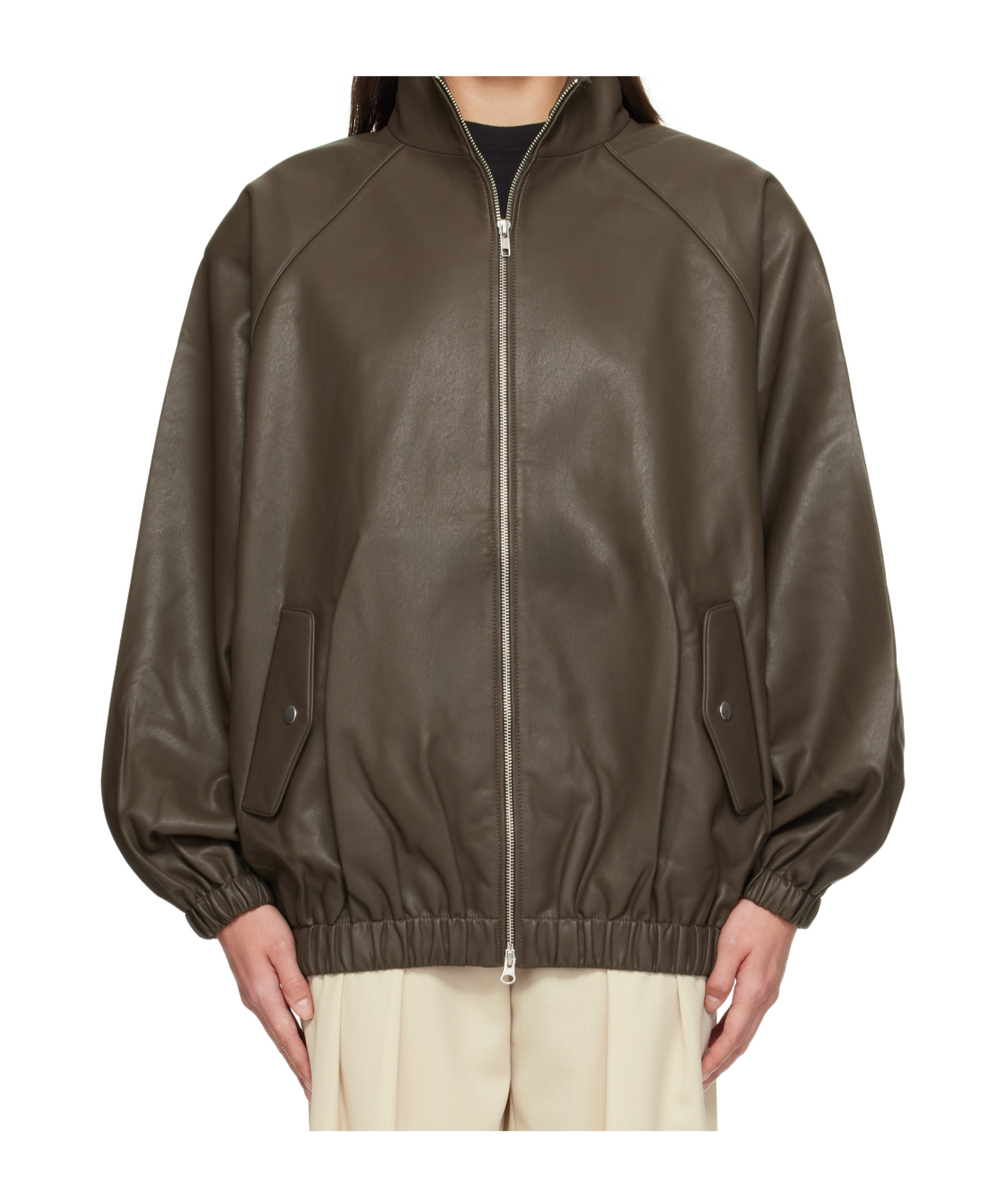 The Frankie Shop Bomber Jacket In Brown