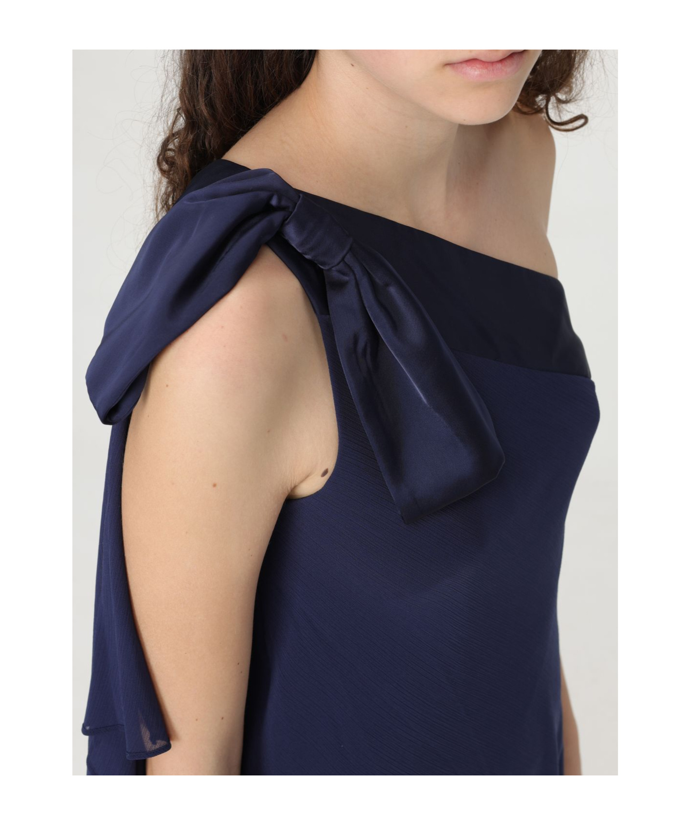 Shop Polo Ralph Lauren Bow Tie Details Mini Dress In Blue