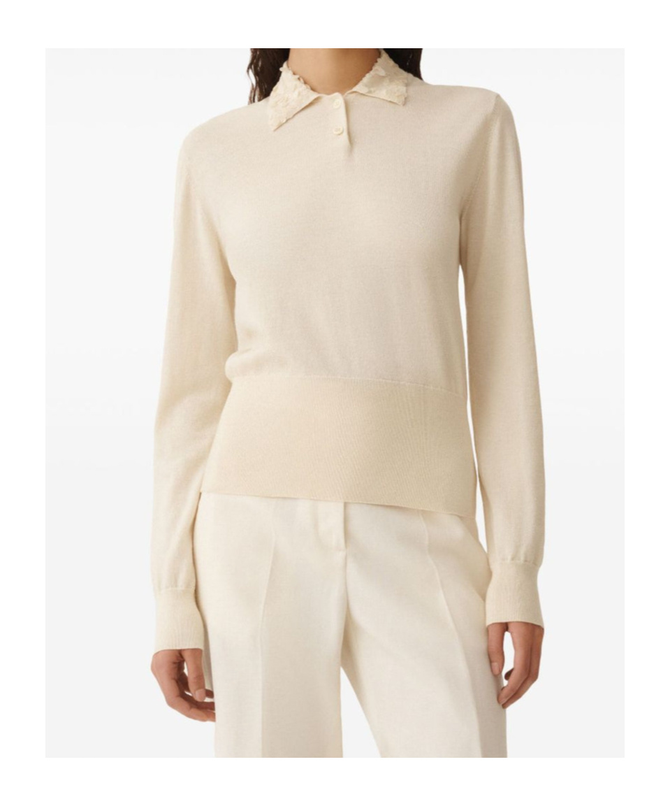 Shop Fabiana Filippi Fine Knit Pullover In Nude