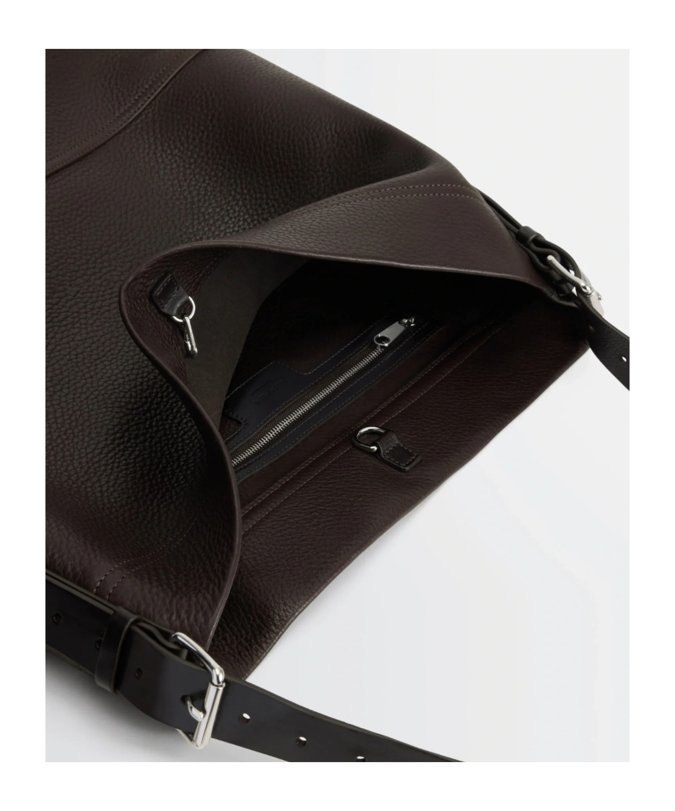 Lemaire Large Belted Tote Bag In Brown