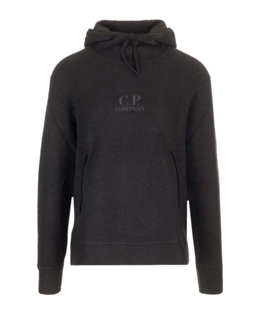 C.p. Company Fleece Hoodie In Black