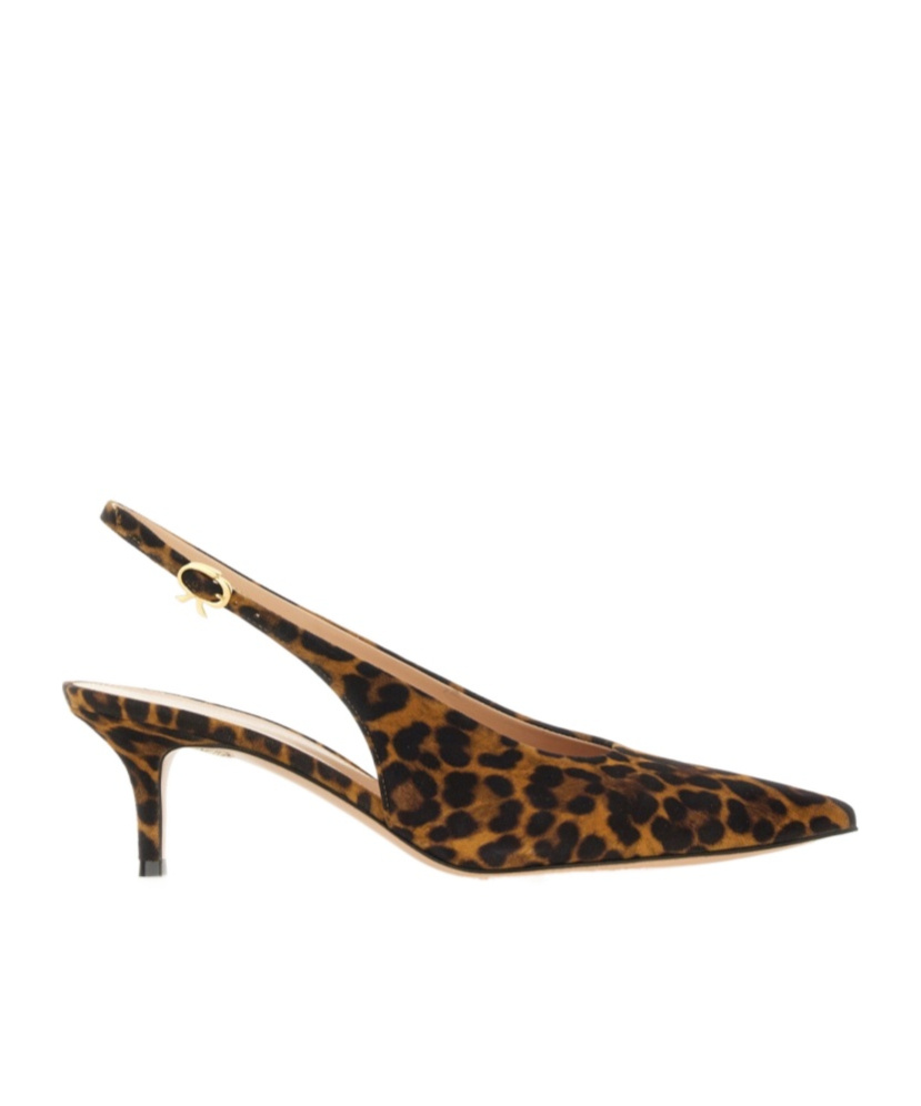 Gianvito Rossi Pointed Logo High-heeled Sandals In Brown
