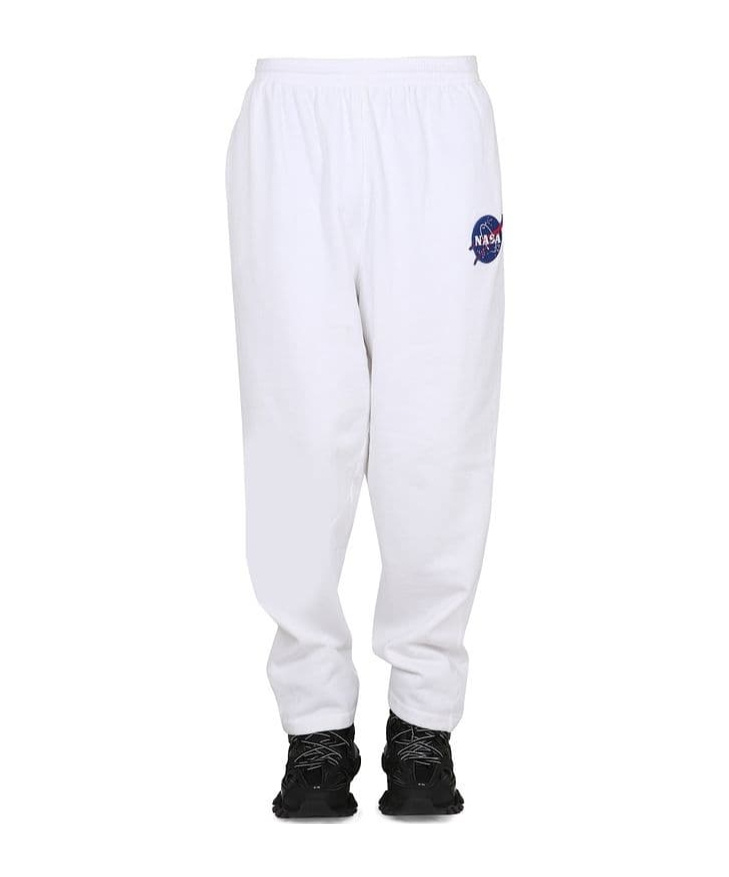 Balenciaga Women Pantalone Jogger Con Patch In White