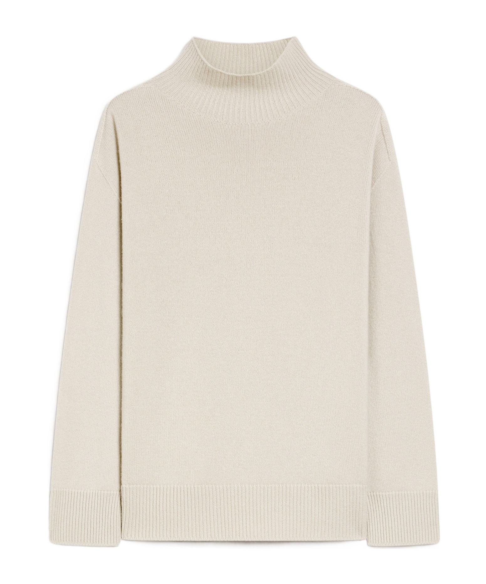 Max Mara High-necked Cashmere Sweater In White