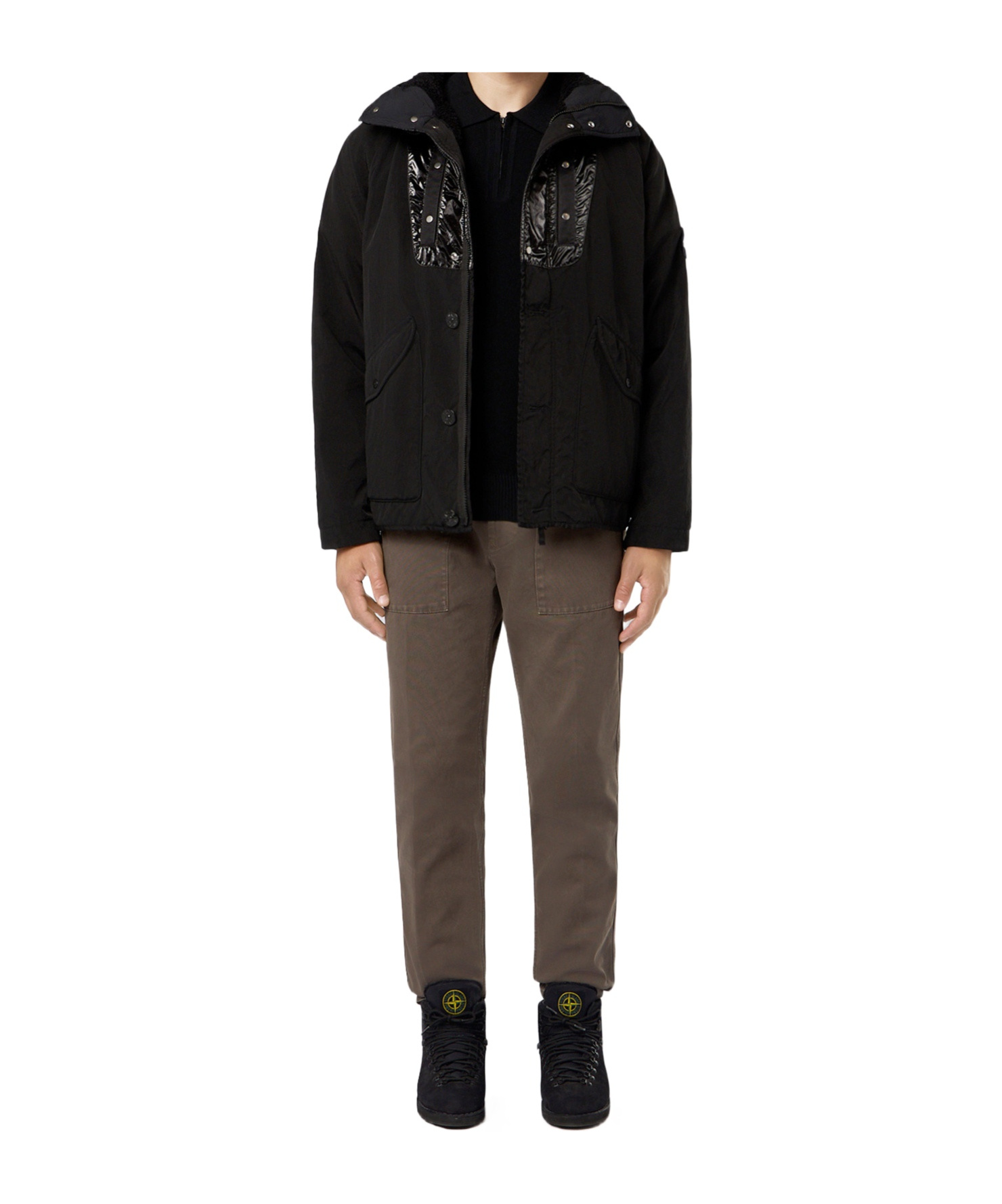 Stone Island Techno Fabric Jacket In Black
