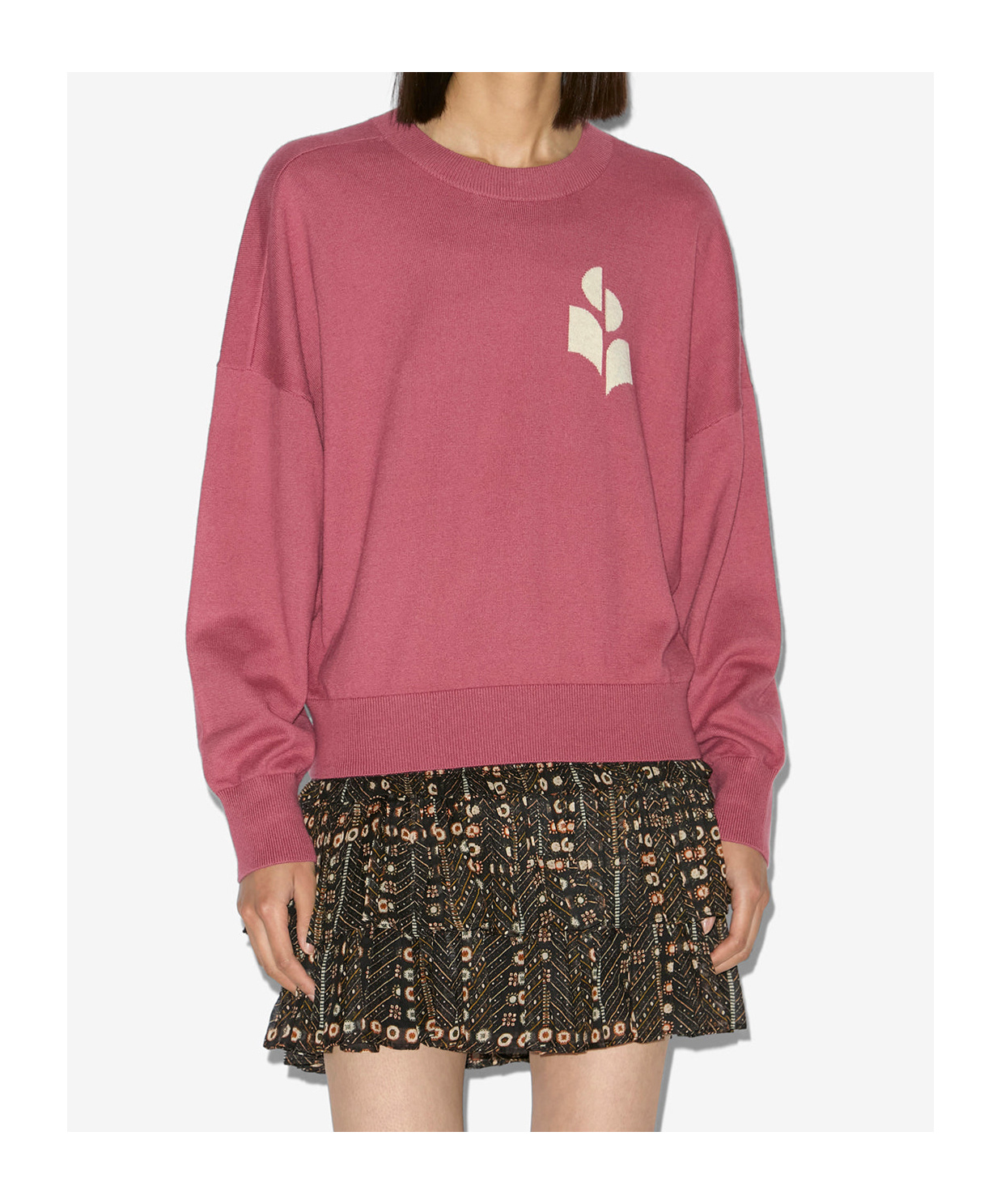 Isabel Marant Étoile Marisans Cotton And Wool Sweater With Logo In Pink