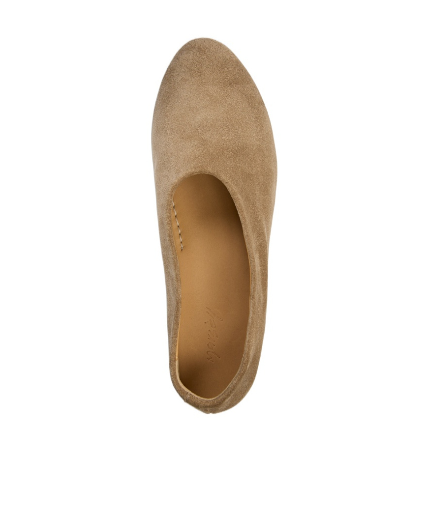 Marsèll Coltellaccio Basalt Leather Ballerina Shoes In Brown