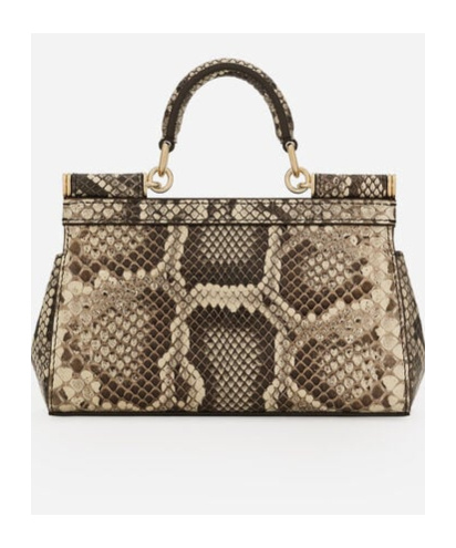 Dolce & Gabbana Dolce  Gabbana Small Logo Plaque Embossed Sicily Handbag In Nude