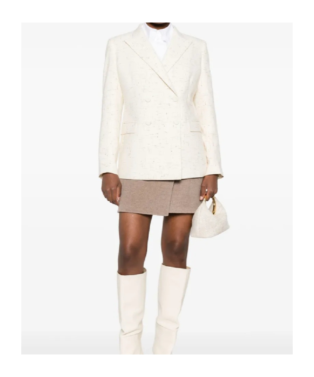 Fabiana Filippi Tailored Jacket With Notched Lapels And Pockets In White