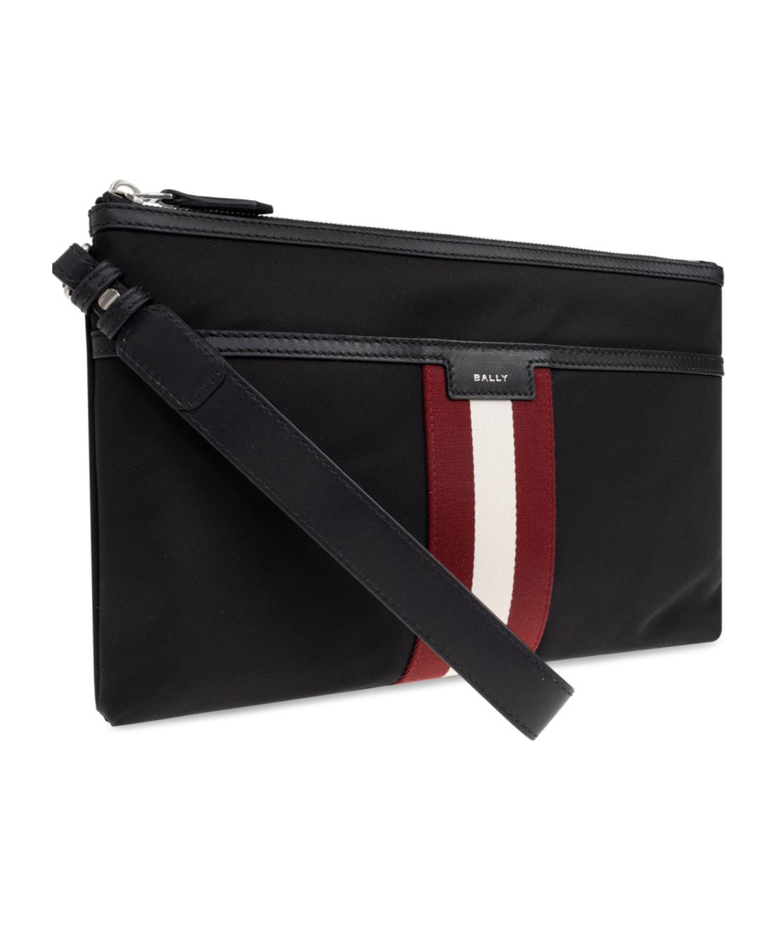 Bally Nylon Code Clutch With Wrist Strap In Black