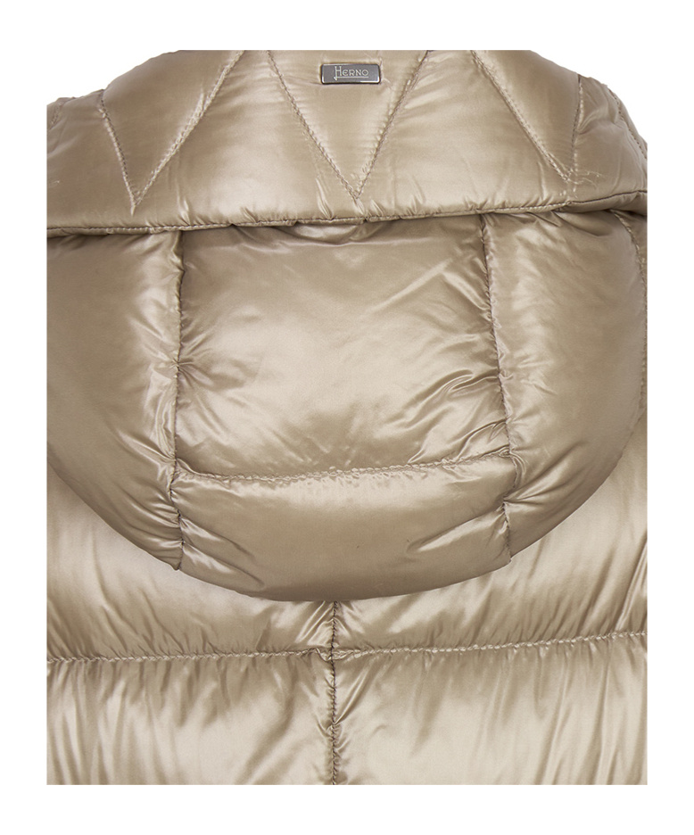 Herno Hooded Down Jacket In Brown
