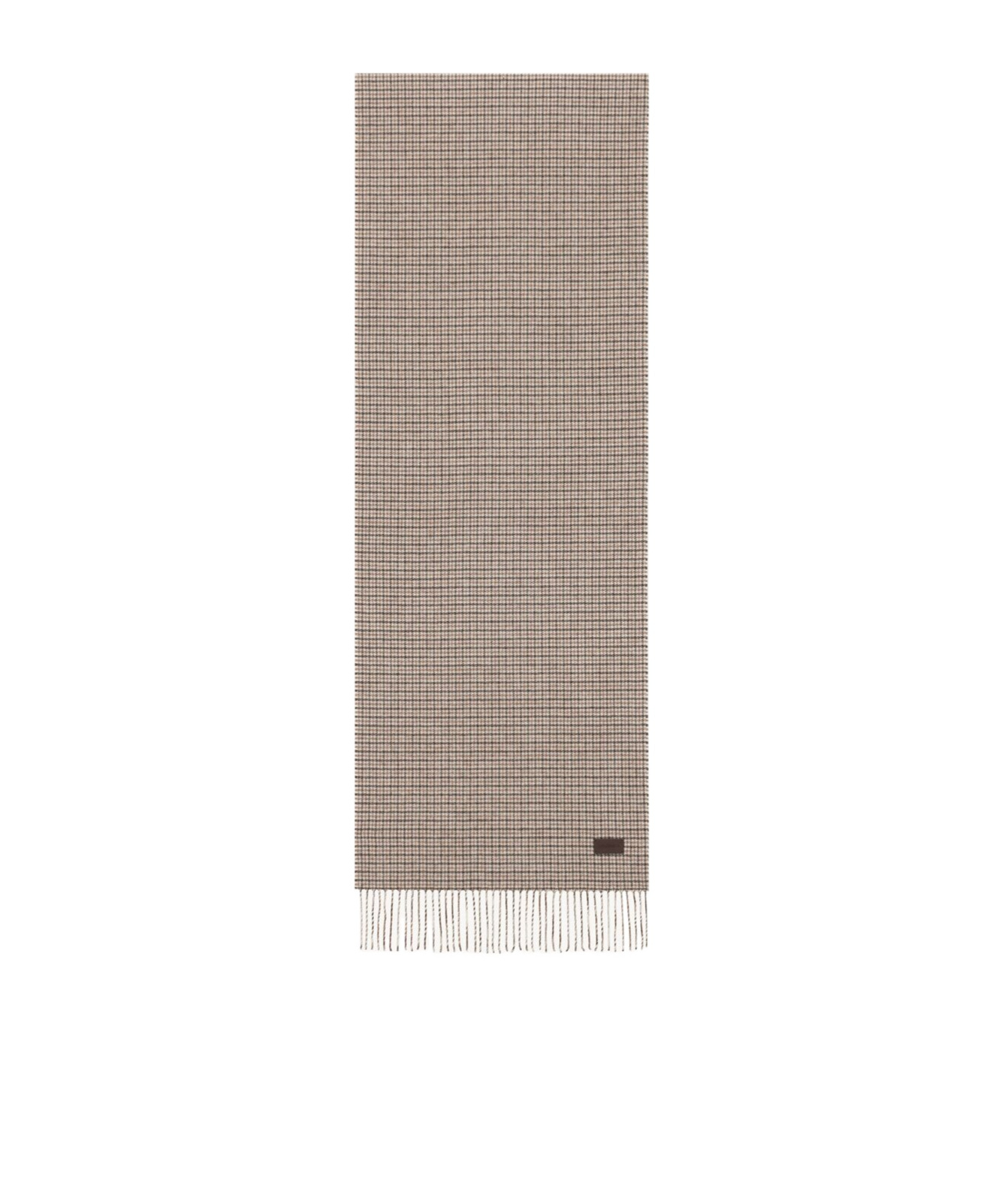 Saint Laurent Scarf In Puppytooth Cashmere Jacquard In Brown