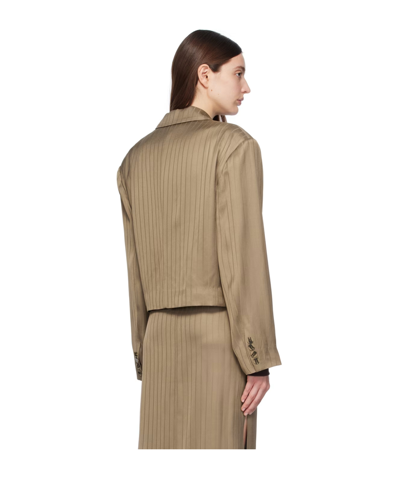Remain Birger Christensen Asymmetrical Structure Casual Jacket In Brown