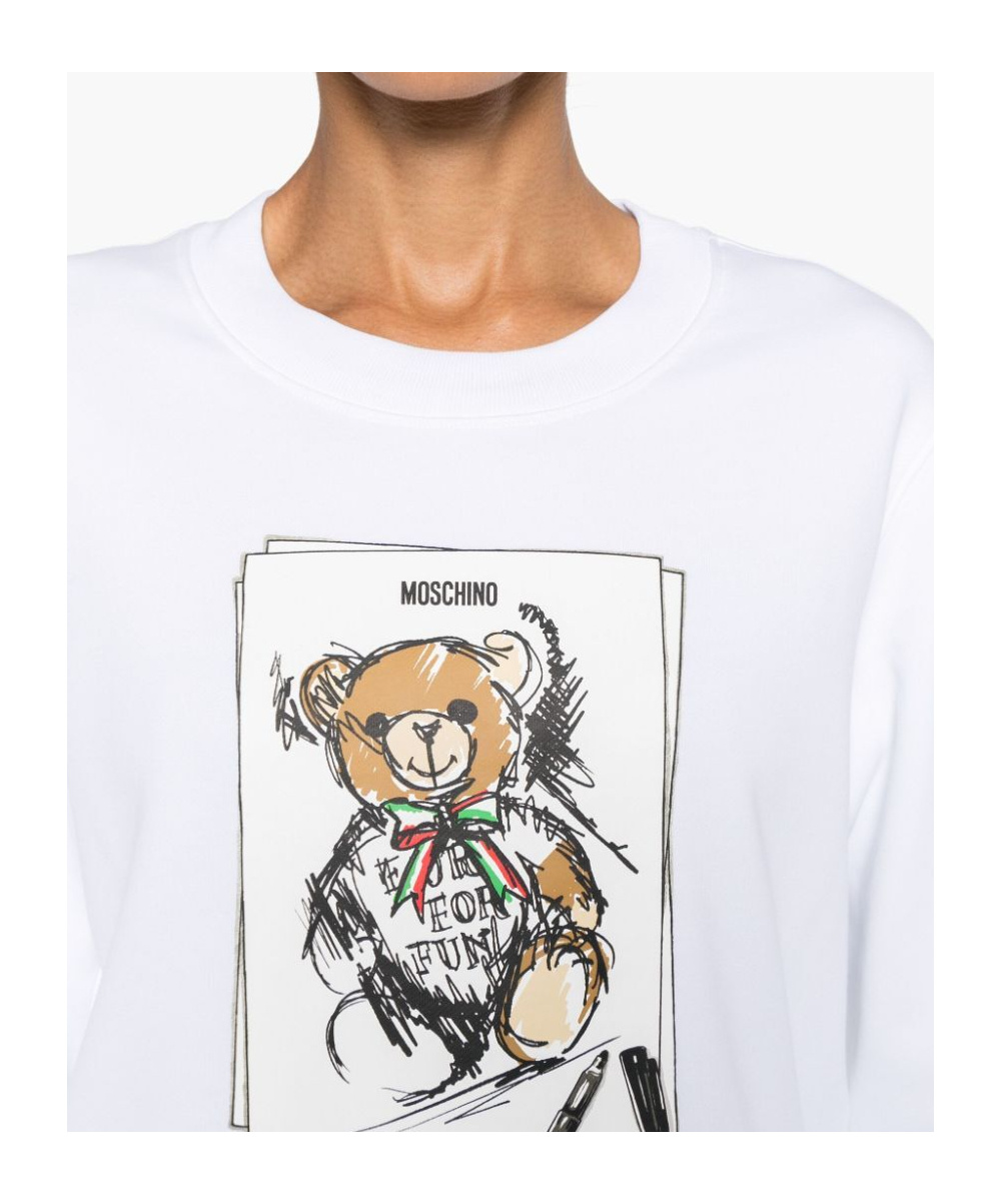 Moschino Teddy Bear-print Sweatshirt In White