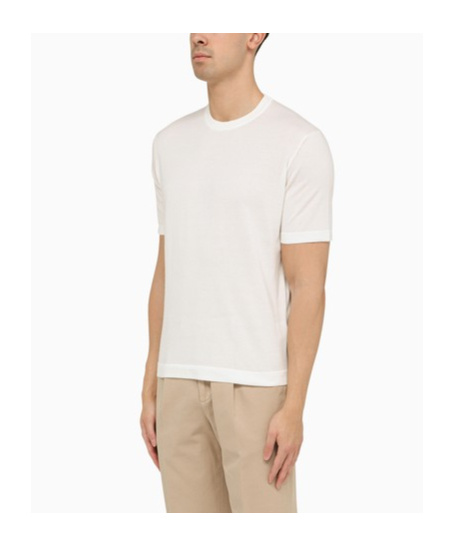 Loro Piana Short-sleeved Knitted T-shirt In White