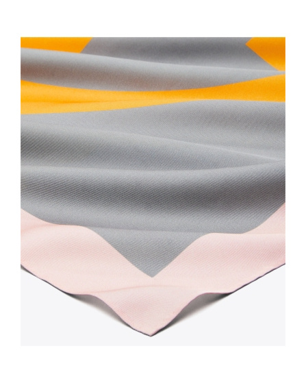 Shop Tory Burch Double T Logo Printed Scarf In Multicolor