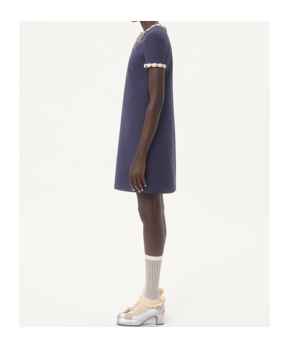 Valentino Knee Length Dress Short Sleeves In Blue