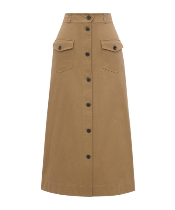 Saint Laurent Midi Skirt In Brown
