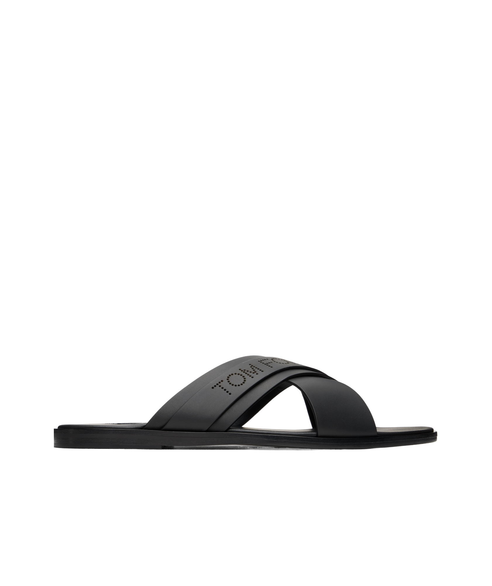 Tom Ford Mens Preston Crossover-strap Leather Sandals Blac