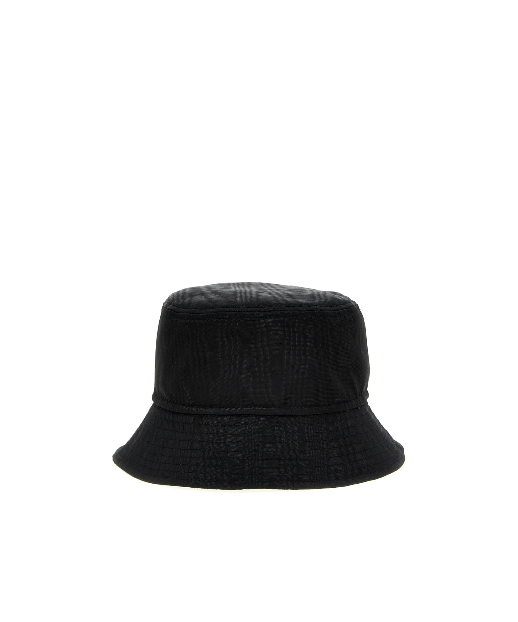 Marine Serre Logo-embroidered Cotton Bucket Hat In Black