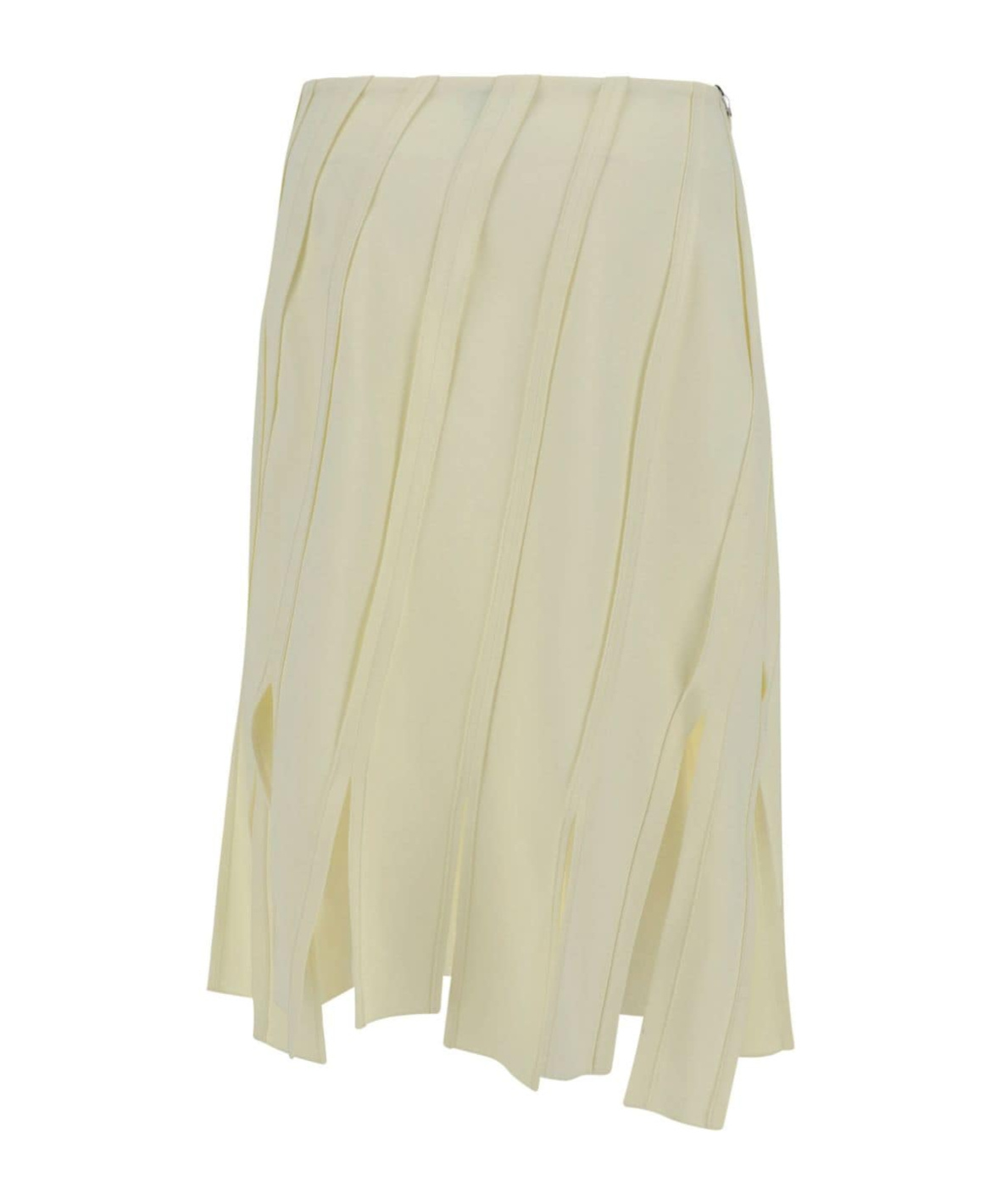 Shop Bottega Veneta Draped High-waisted Midi Skirt In Nude