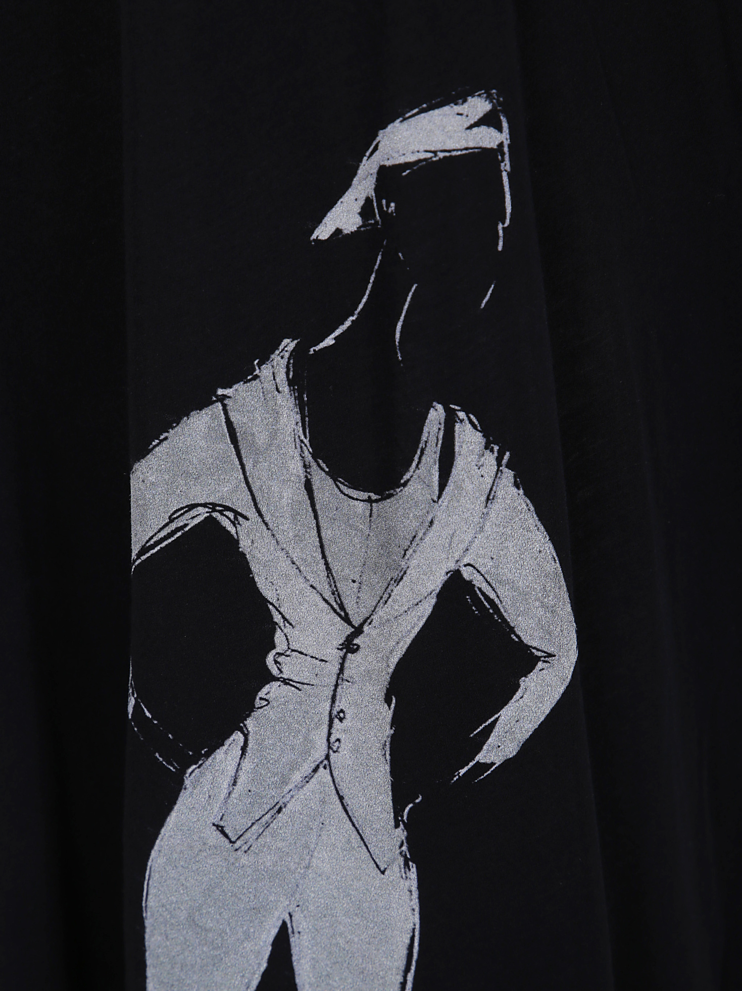 Yohji Yamamoto Graphic-print Midi Dress In Black