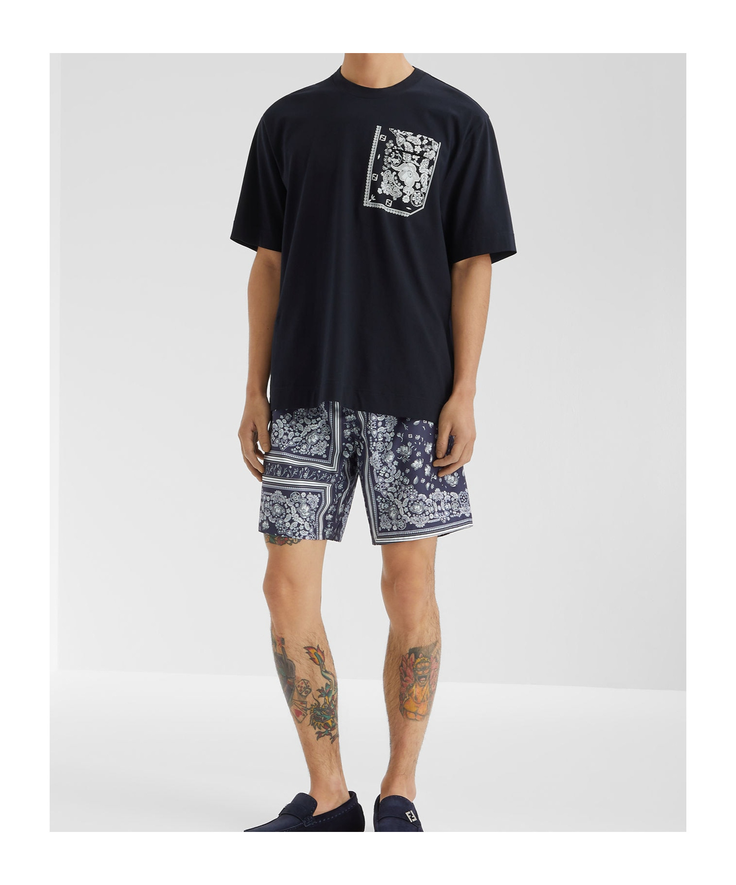 Fendi 'floral Pocket' Crew Neck T-shirt