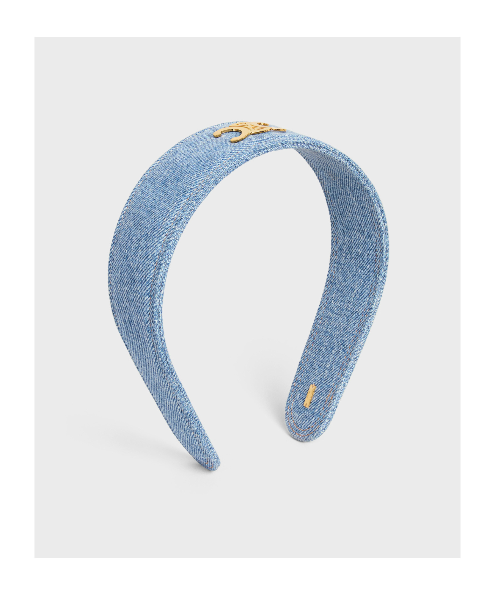 Celine Headband In Cotton And Brass With Gold Finish In Blue/gold
