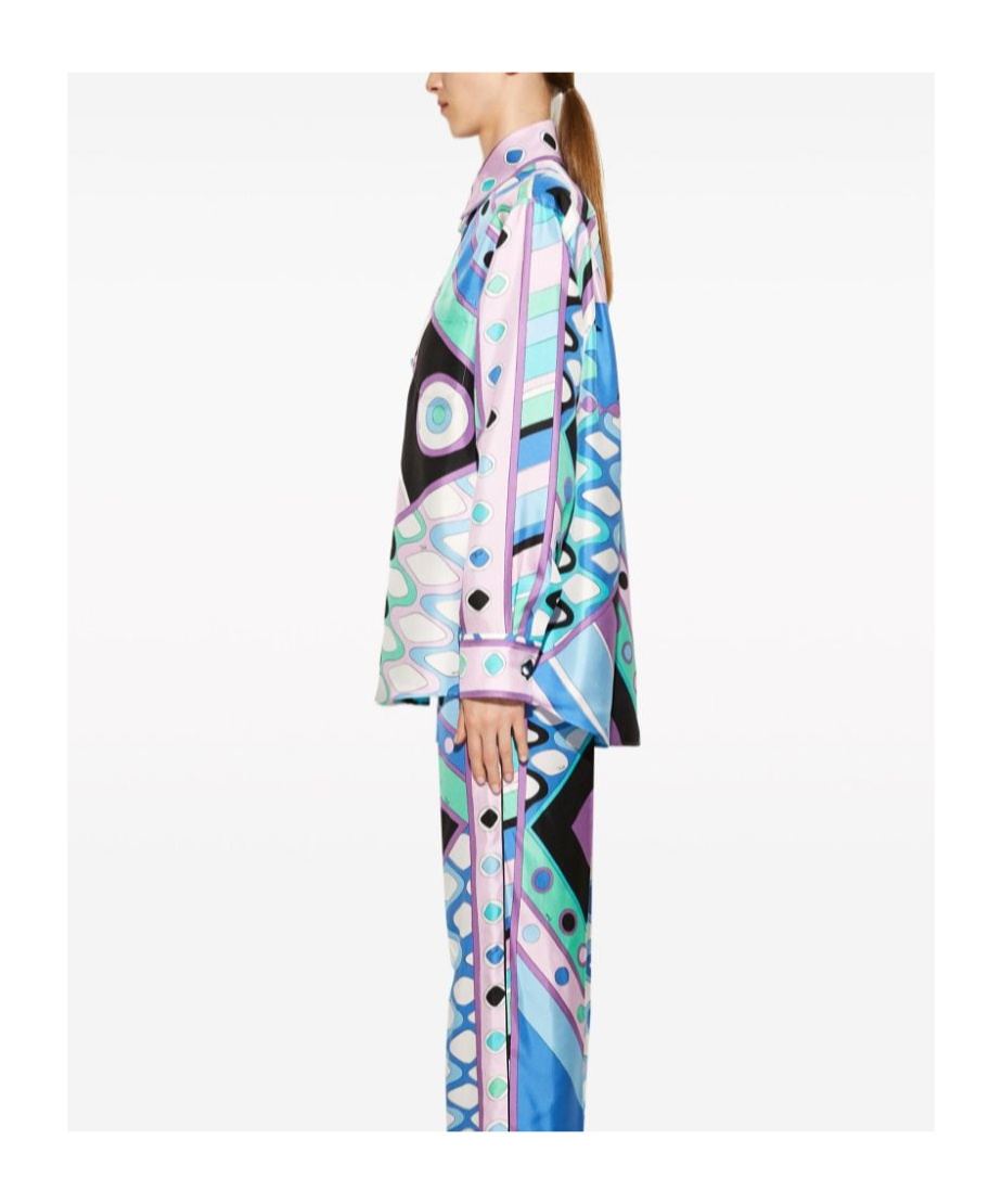 Pucci Vivara-print Silk Shirt In Multicolor