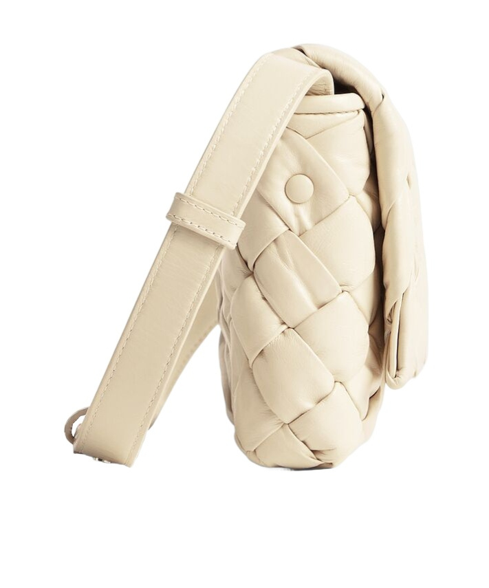 Bottega Veneta Small Rumple Messenger Shoulder Bag In Sea Salt
