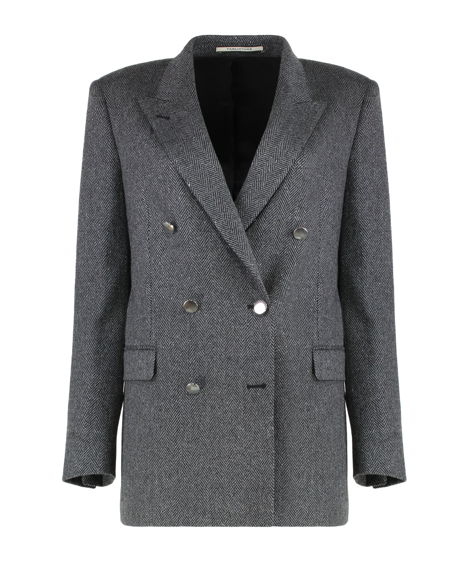 Tagliatore Double-breasted Jacket J-jasmine In Wool Blend In Gray
