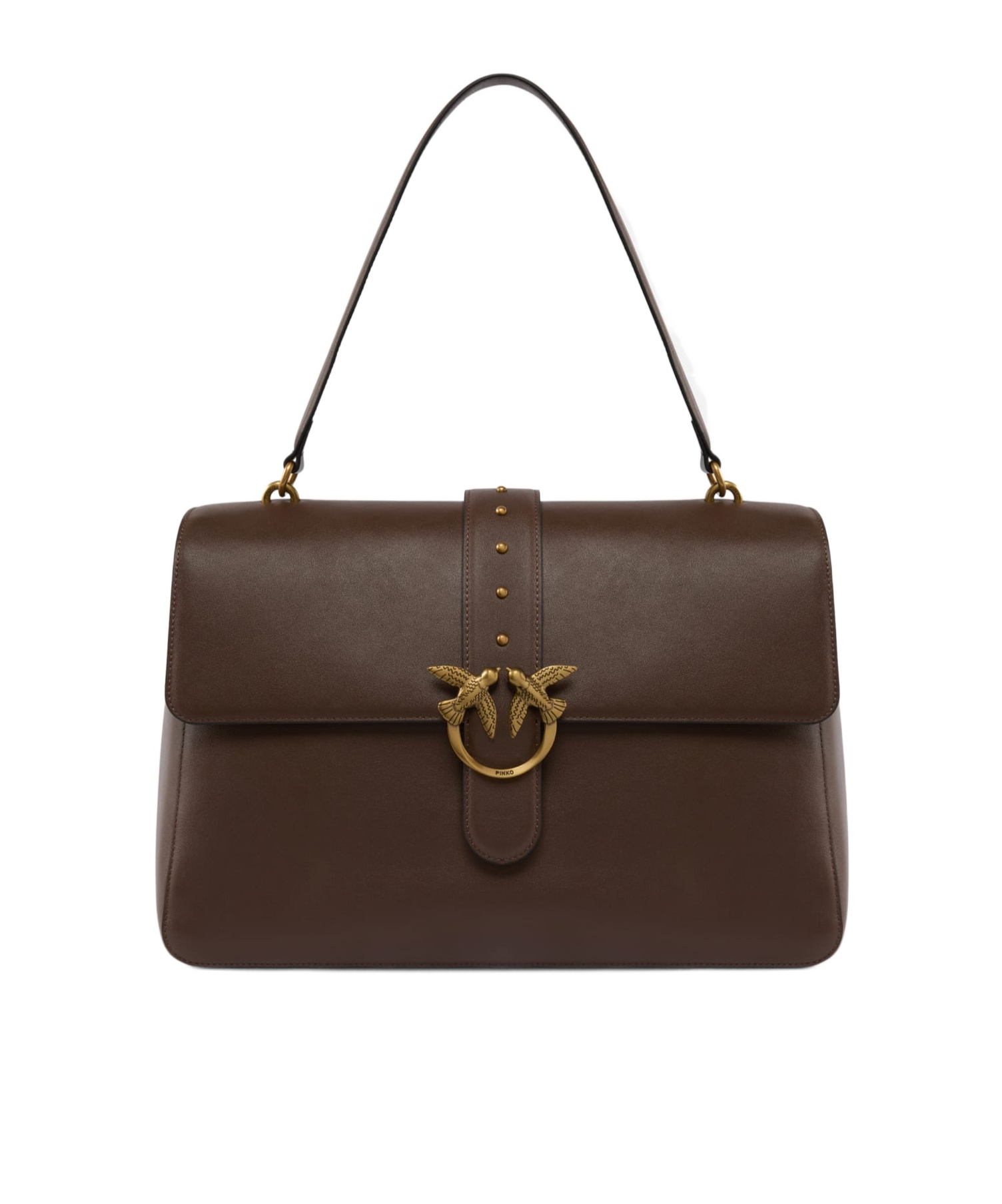 Pinko Leather Maxi Love Bag Slouchy Shoulder Bag In Brown
