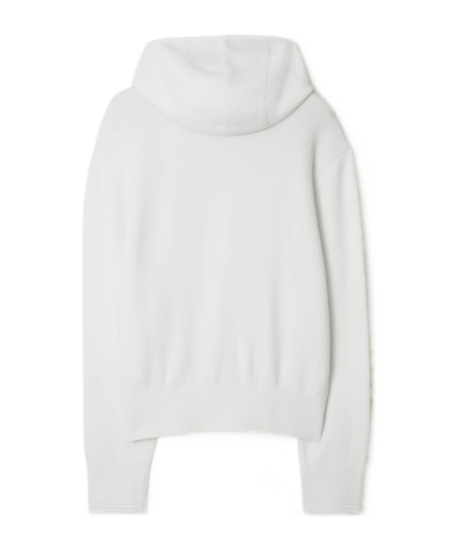 Burberry Wool-blended Zipper Sweatshirt In White